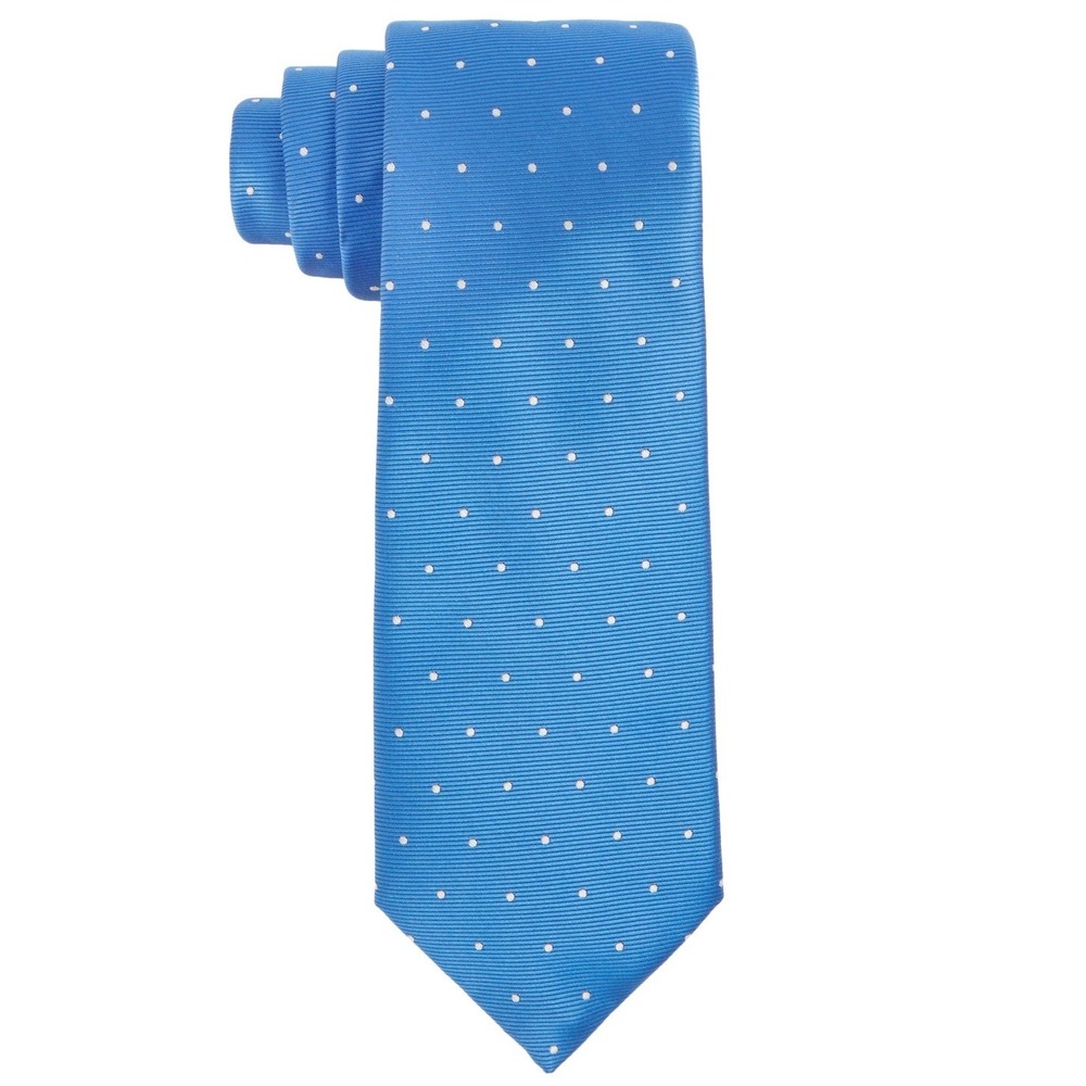 Tayion by Montee Holland Tie Mens Blue White Dots Necktie Formal NWT